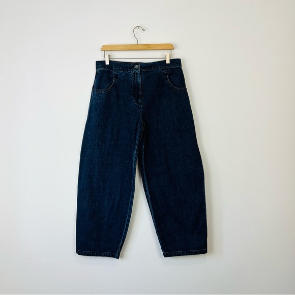 ISCHIKO Denim - ISCHIKO OSKA Blue Mid Wash Denim Balloon Oversized Jeans UK 12